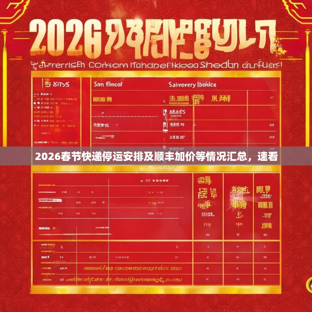 2026春节快递停运安排及顺丰加价等情况汇总，速看