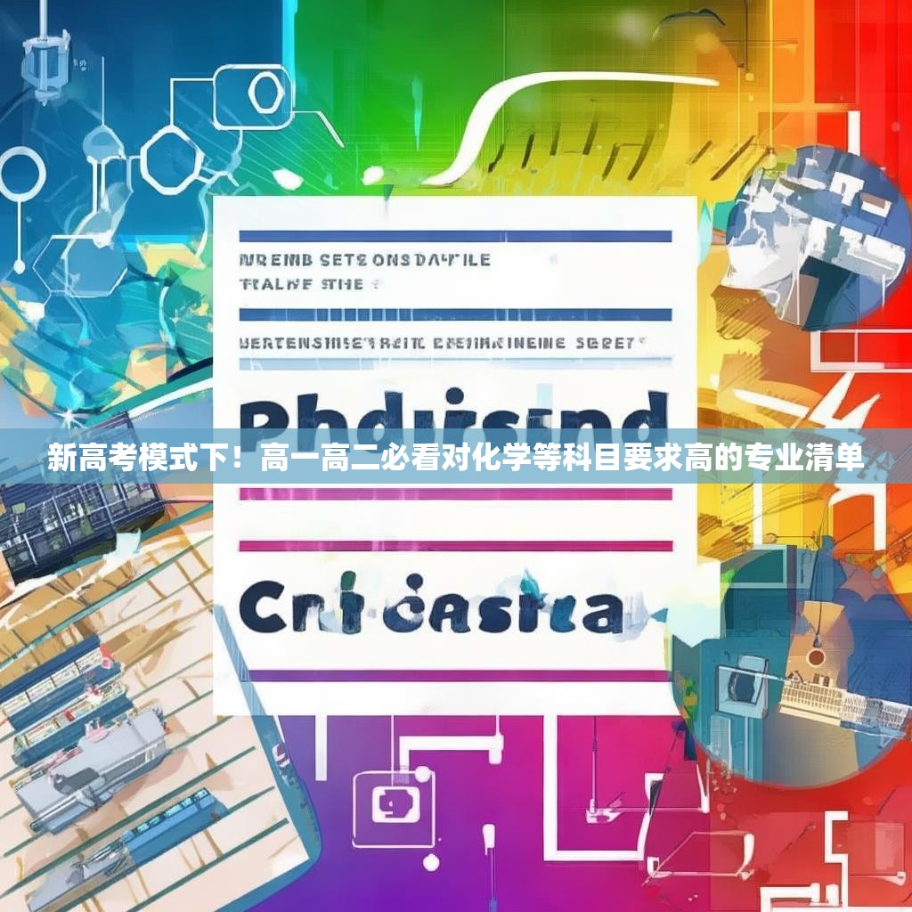 新高考模式下！高一高二必看对化学等科目要求高的专业清单