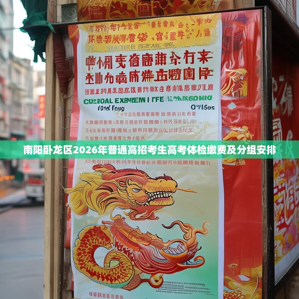 南阳卧龙区2026年普通高招考生高考体检缴费及分组安排