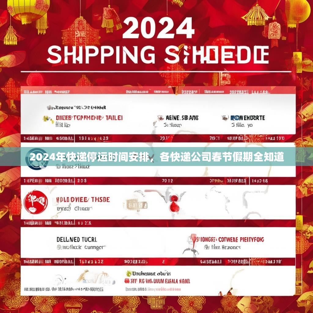 2024年快递停运时间安排，各快递公司春节假期全知道