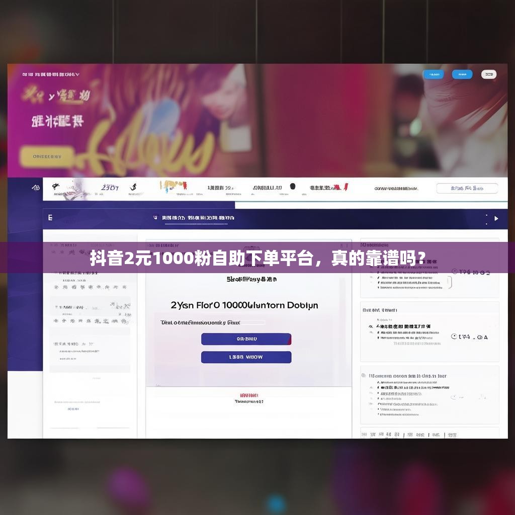 抖音2元1000粉自助下单平台，真的靠谱吗？