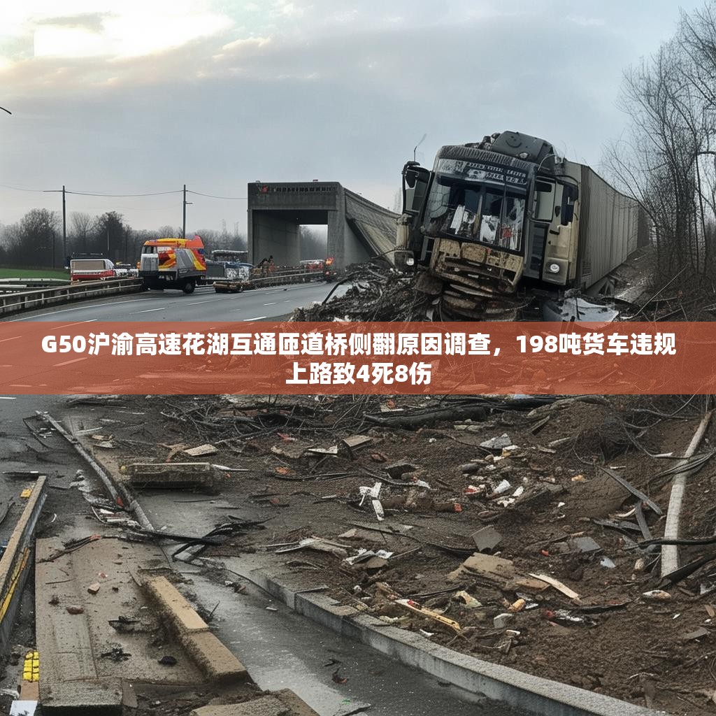 G50沪渝高速花湖互通匝道桥侧翻原因调查，198吨货车违规上路致4死8伤